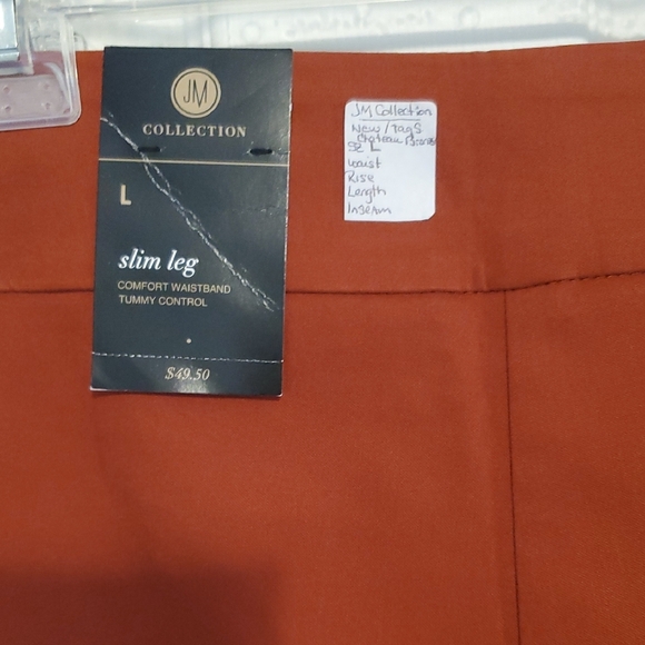Casual/Dressy JM Collection Rust Ankle Pants - Picture 4 of 7